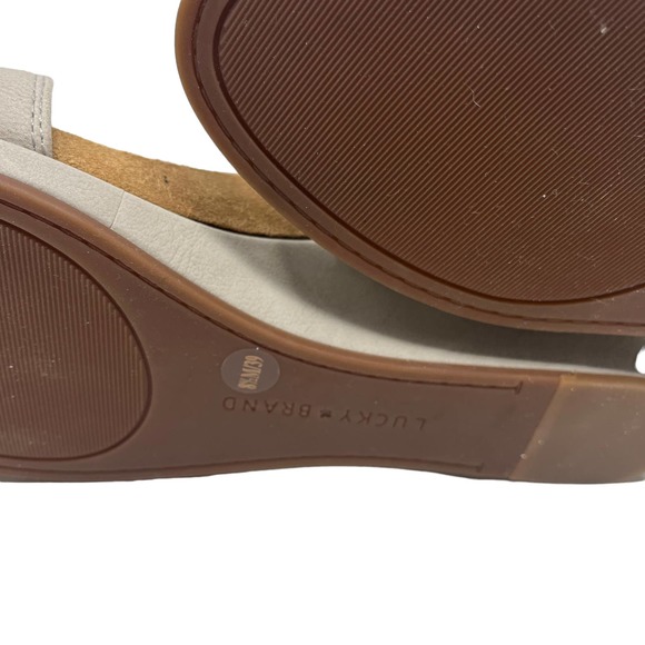 NWOT‎ Lucky Brand Women's Kanoa Wedge Sandals Leather Size 8.5 - Picture 7 of 13